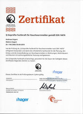 Zertifikat Geprüfte Fachkraft für Rauchwarnmelder Zertifikat Geprüfte Fachkraft für Rauchwarnmelder
